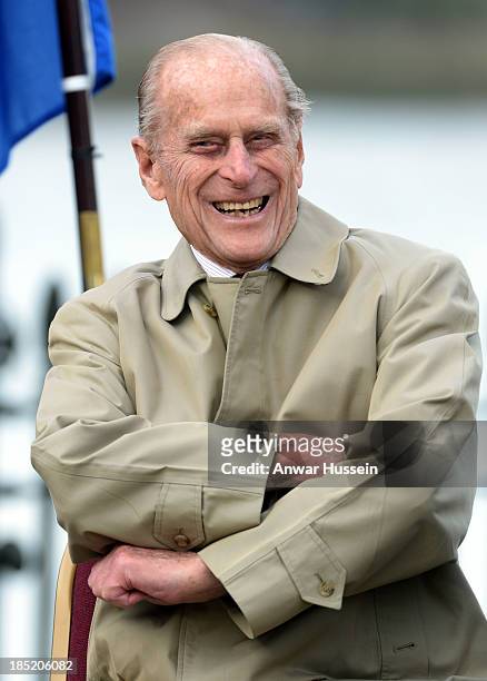 Prince Philip, Duke of Edinburgh attends the renaming ceremony for the clipper ship 'The City of Adelaide' on October 18, 2013 in London, England.