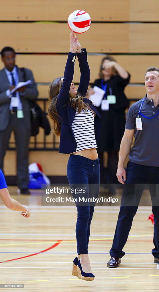 The Duchess Of Cambridge Attends A Sportaid Athlete Workshop