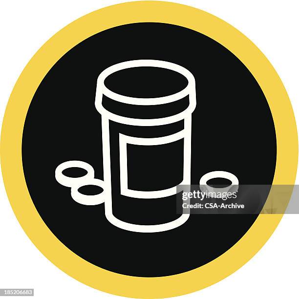 medicine container - pharmaceutical packaging stock illustrations