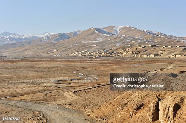 afghanistan village in steppe - bamiyan buddhas stock pictures, royalty-free photos & images