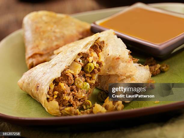 beef  samosa - samosa stock pictures, royalty-free photos & images