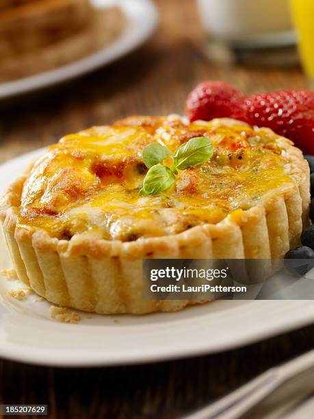 cheese quiche with fresh fruit - mini quiche stock pictures, royalty-free photos & images