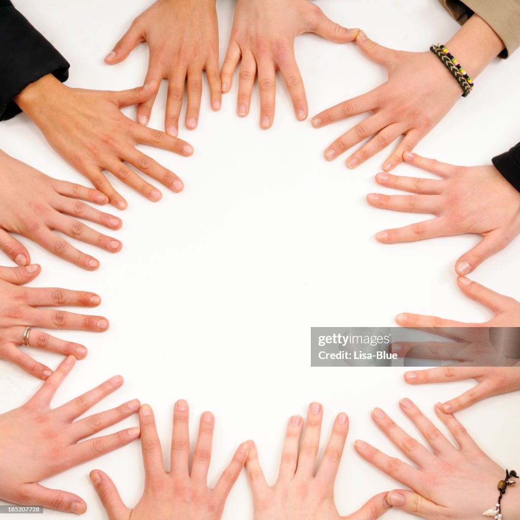 Female Hands in Circle