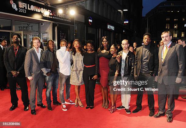 Destiny Ekaragha and Shanika Warren-Markland and the cast and crew of "Gone Too Far!" attend a screening during the 57th BFI London Film Festival at...