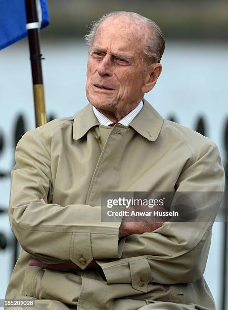 Prince Philip, Duke of Edinburgh attends the renaming ceremony for the clipper ship 'The City of Adelaide' on October 18, 2013 in London, England.