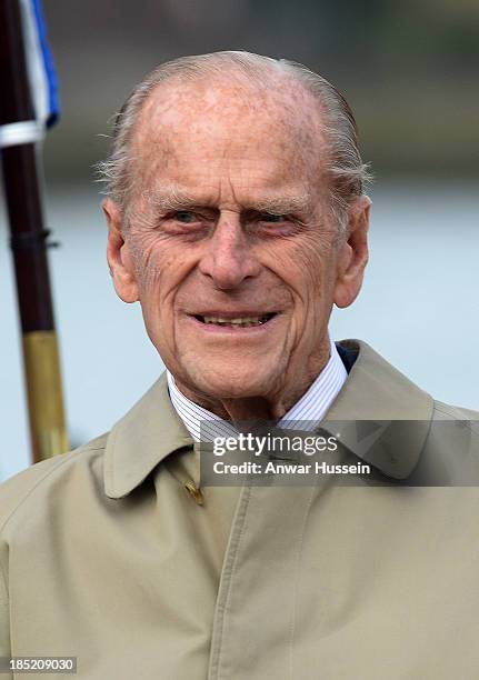 Prince Philip, Duke of Edinburgh attends the renaming ceremony for the clipper ship 'The City of Adelaide' on October 18, 2013 in London, England.