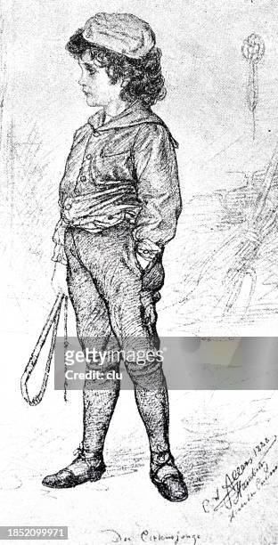 travelling  people, circus boy - 1891 stock illustrations stock illustrations