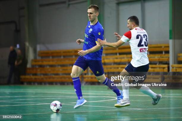 Ihor Cherniavskyi of FC Hit in action during the match FC Hit v in.IT Lviv on December 9, 2023 in Kyiv, Ukraine.