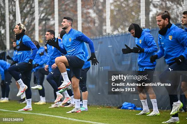 Parma Unity Football Parma Calcio team run during Parma Calcio training session at Mutti ...