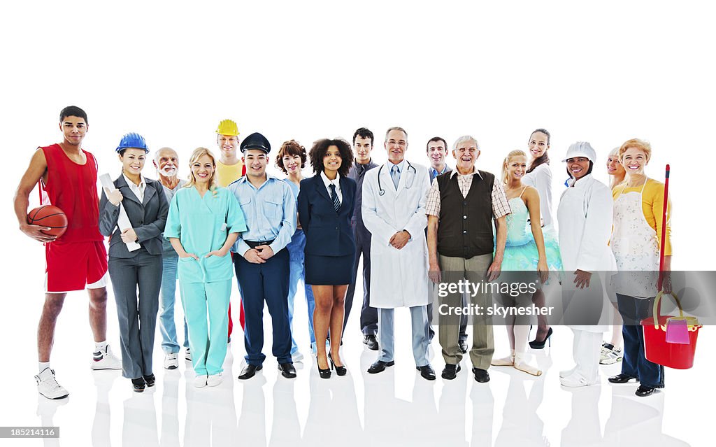 Large Group of Various Occupations people.