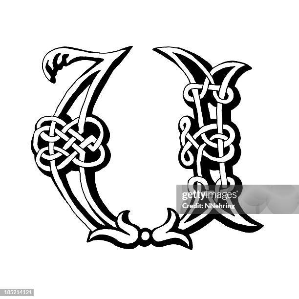 celtic letter u - letter u stock illustrations