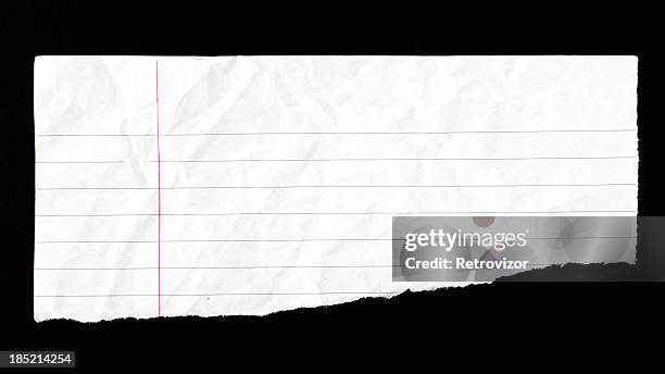 torn paper - lijntjespapier stockfoto's en -beelden