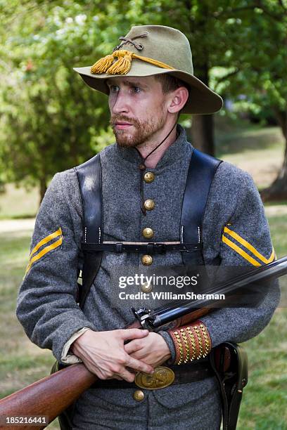 american civil war confederate cavalryman - csa stock pictures, royalty-free photos & images