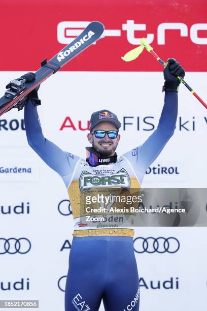 Dominik Paris of Team Italy takes 1st place during the Audi FIS Alpine Ski World Cup Men's Downhill on December 16, 2023 in Val Gardena, Italy.