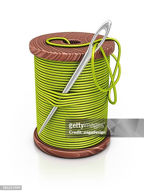 spool of thread - sewing needle stock pictures, royalty-free photos & images