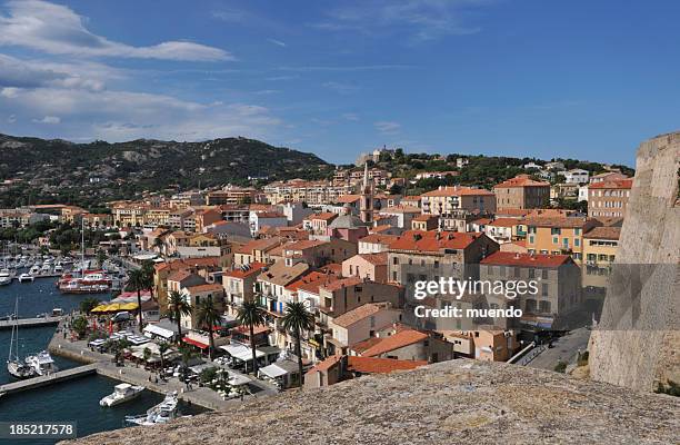 calvi harbour, korsika, frankreich - haute corse stock-fotos und bilder