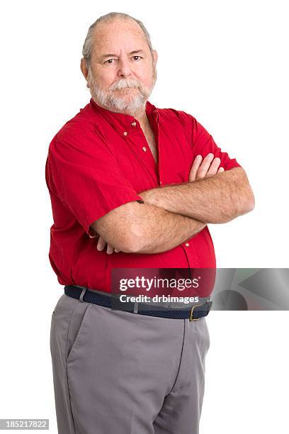 hombre mayor posando con los brazos cruzados - un solo hombre mayor camisa fotografías e imágenes de stock