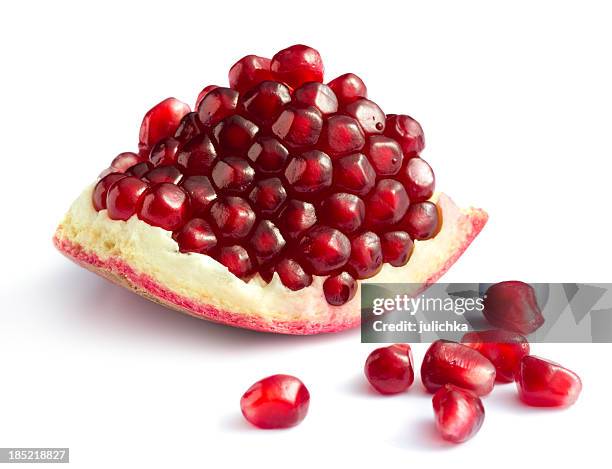 piece of pomegranate - pomegranate picture stock pictures, royalty-free photos & images
