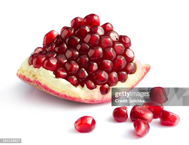 piece of pomegranate - pomegranate stock pictures, royalty-free photos & images