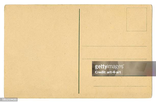 retro di una vecchia cartolina postale vuoto taglia xxxl - cartolina postale foto e immagini stock