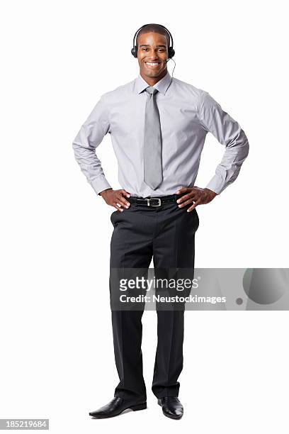 handsome young businessman - isolated - hand on hip stock pictures, royalty-free photos & images