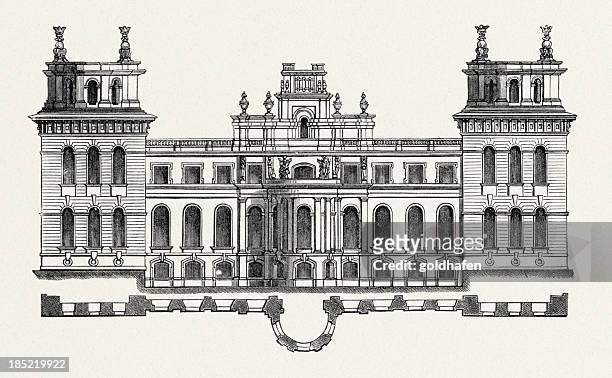 palácio de blenheim, oxfordshire, inglaterra -front - blenheim palace - fotografias e filmes do acervo