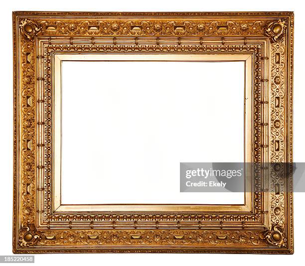 ornate carved gilded picture frame. - rococo stock pictures, royalty-free photos & images