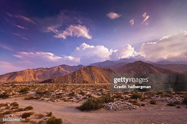 dramatic palm springs landscape - palm desert californië stockfoto's en -beelden