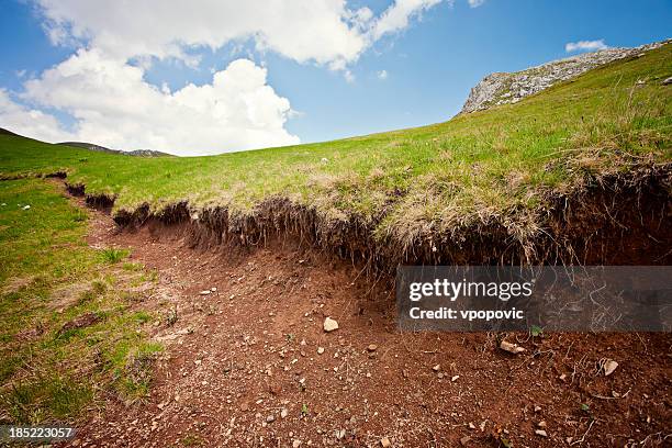 landslide - geërodeerd stockfoto's en -beelden