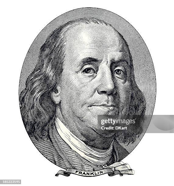 benjamin franklin portrait - benjamin franklin bildbanksfoton och bilder