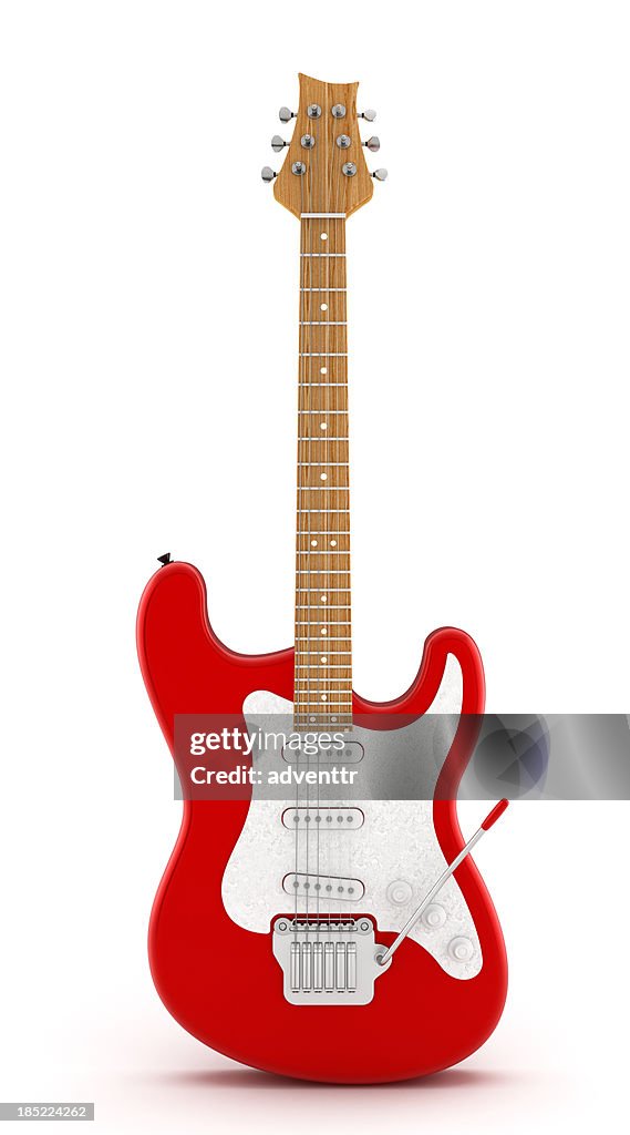 Red electric guitar