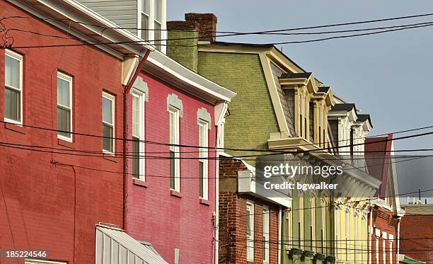 colorful houses - pittsburgh stock pictures, royalty-free photos & images