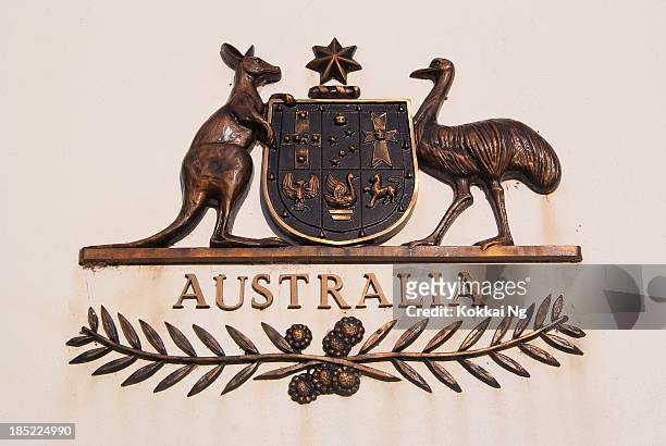 australian brasão - australian coat of arms imagens e fotografias de stock
