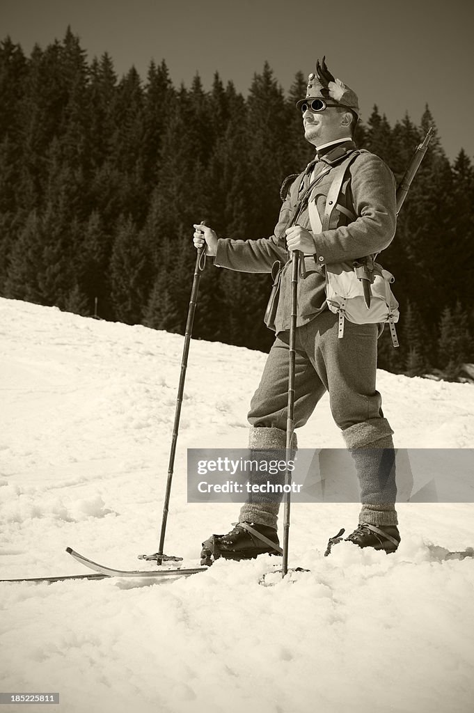 Portrait de soldier skieur