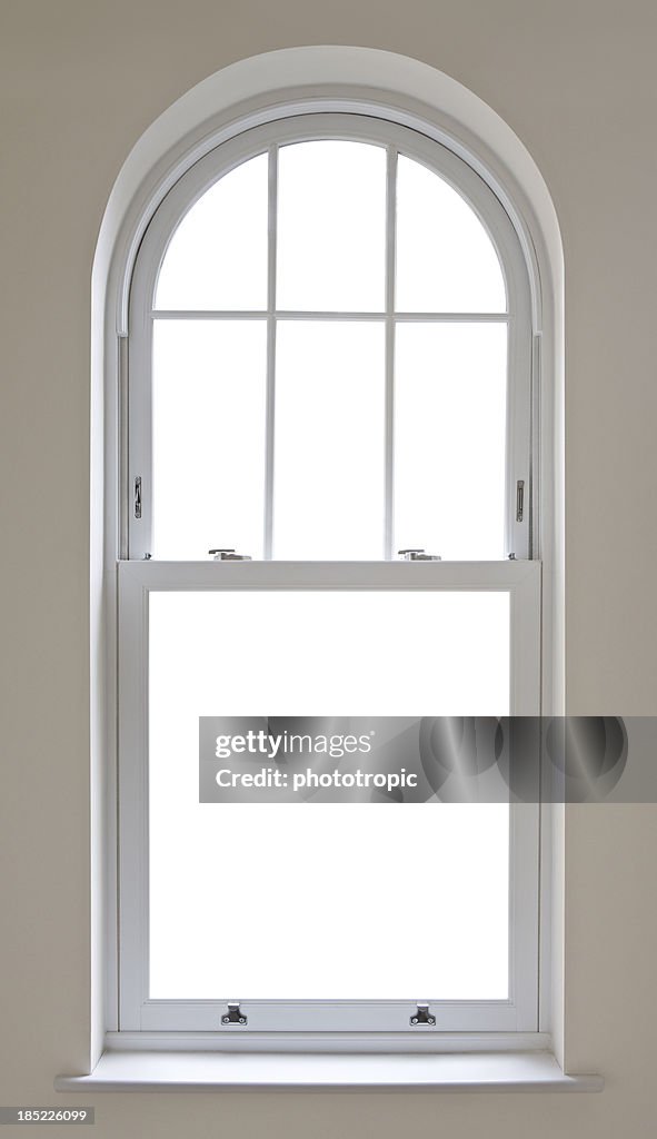 Beautiful arched window with clipping path