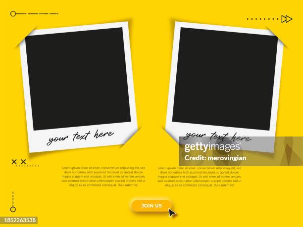 photo frames. digital marketing agency and corporate social media post template - instant camera stock illustrations