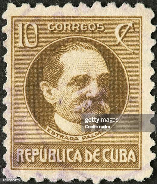 estrada palma, 1st president of cuba - cuba stamp stock pictures, royalty-free photos & images