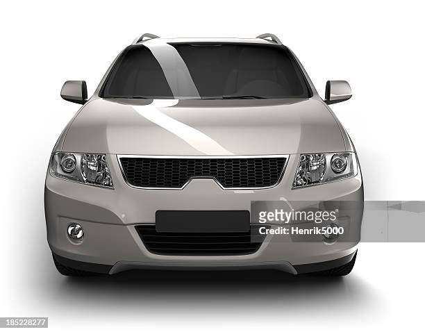 suv car in studio - isolated / clipping path - front view stock pictures, royalty-free photos & images
