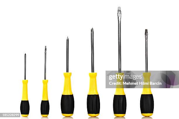 screwdrivers like a graph - screwdriver stock pictures, royalty-free photos & images