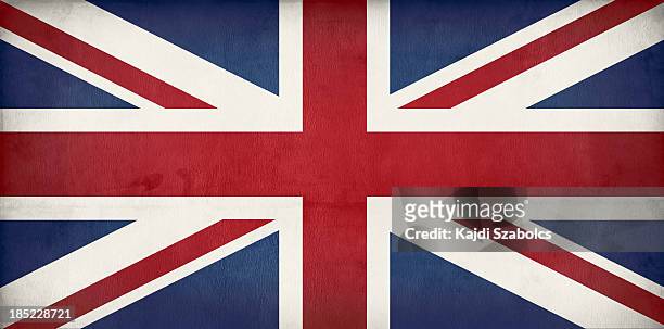 alte britische flagge union jack - union jack stock-fotos und bilder