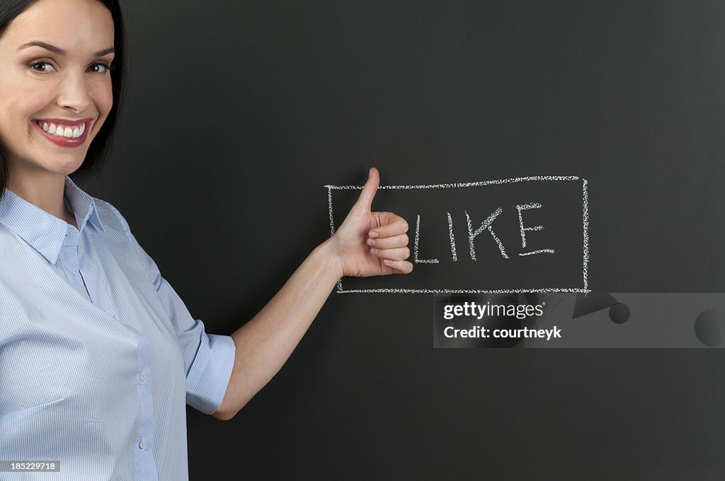 Mulher de Negócios, fazendo um sinal de