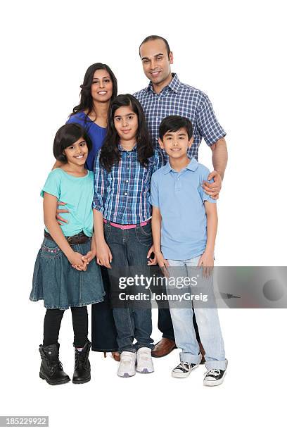 indian family portrait - family white background stock pictures, royalty-free photos & images