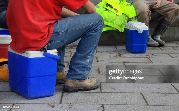 workers on break - builders boots stock pictures, royalty-free photos & images
