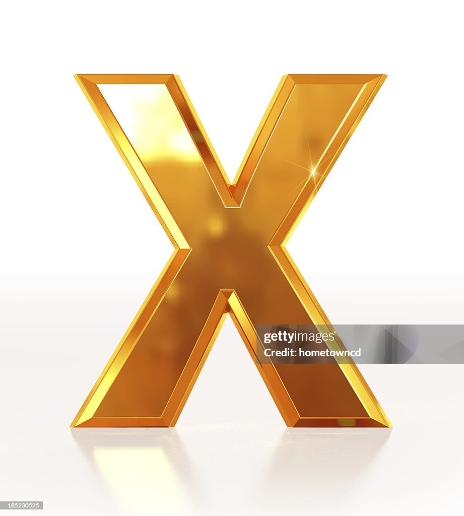 Gold Letter X