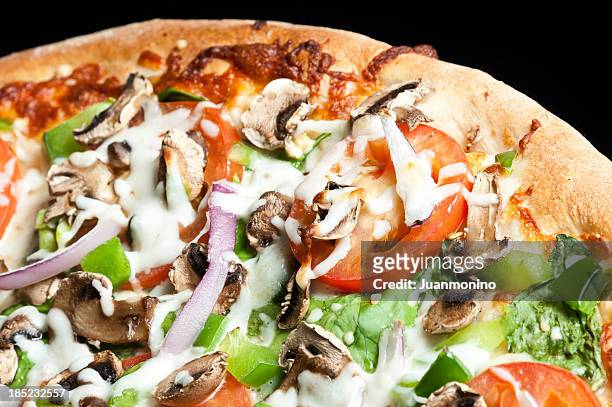 vegetarian pizza - vegetable pizza stock pictures, royalty-free photos & images