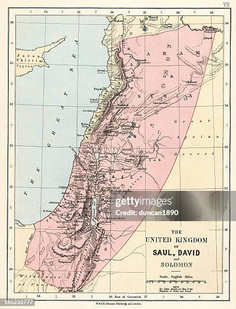 map: united kngdom of saul - david stock illustrations