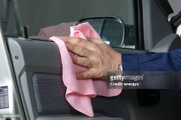 washing the car interior - rag stock pictures, royalty-free photos & images