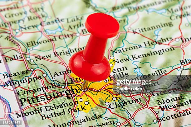 pittsburgh map, pennsylvania - usa - pennsylvania map stock pictures, royalty-free photos & images