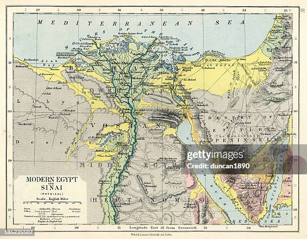 Old Map Of Egypt And Sinai High-Res Vector Graphic - Getty Images