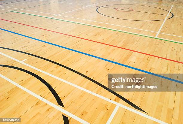 sporthalle etage - badminton court stock-fotos und bilder